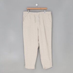 NWT L.L.BEAN Women's 100% Linen Premium Linen Breezy Pull-On Ankle Pants Size 18